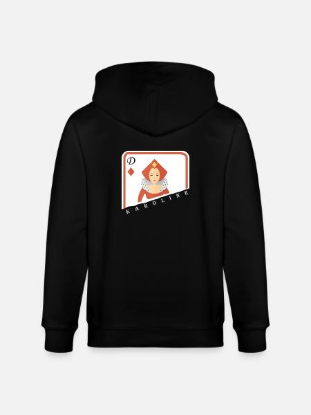 Karoline lady card game! - Stanley/Stella CULTIVATOR  Unisex Organic Hooded Jacket - black