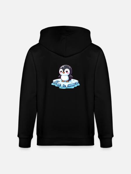 Penguin, Global Warming & Melting Ice - Stanley/Stella CULTIVATOR Unisex Organic Hooded Jacket - black