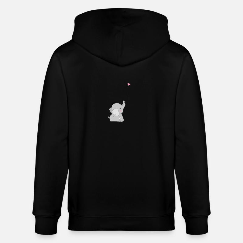 Eddi Elefant - Geschenk - Geschenkidee - Stanley/Stella Unisex Bio-Kapuzenjacke CULTIVATOR  - Schwarz