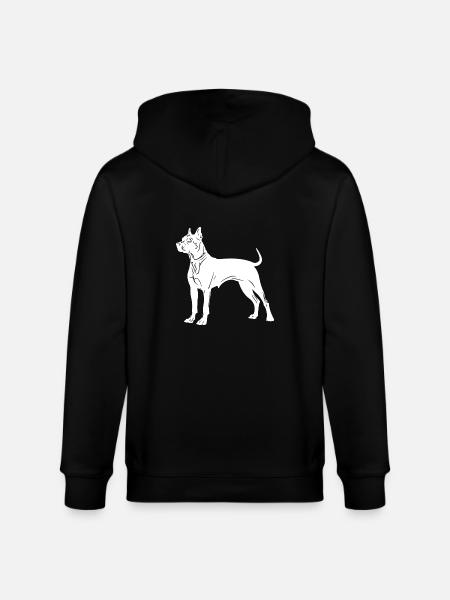 Pit Dog Silhouette - Stanley/Stella CULTIVATOR  Unisex Organic Hooded Jacket - black