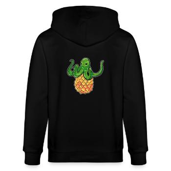 Ananas - Stanley/Stella Unisex Bio-Kapuzenjacke CULTIVATOR  - Schwarz - Hinten - Anna (173cm)