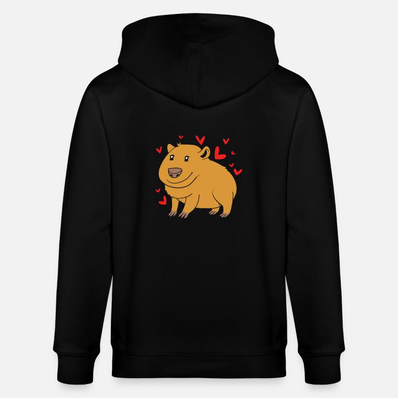 Capybara - Stanley/Stella Unisex Bio-Kapuzenjacke CULTIVATOR  - Schwarz