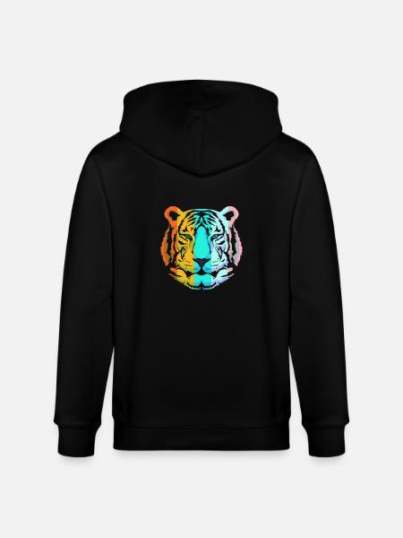 White Tiger - Stanley/Stella CULTIVATOR Unisex Organic Hooded Jacket - black