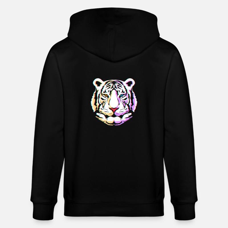 Tigre blanc - Veste à capuche bio CULTIVATOR Stanley/Stella Unisexe - noir
