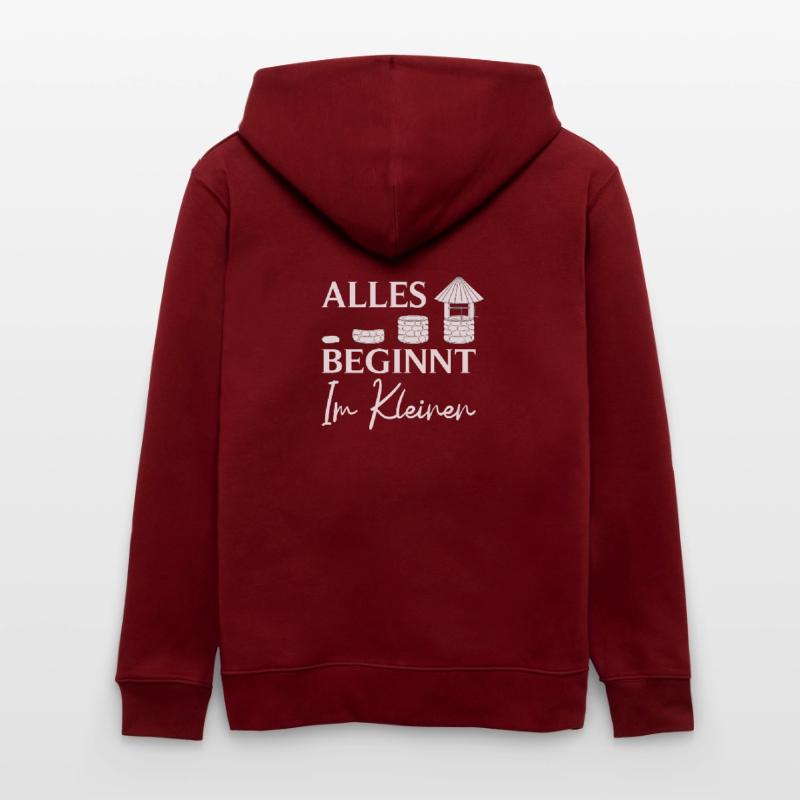 Construction de puits Tout commence dans le constructeur de petits puits Veste à capuche bio CULTIVATOR Stanley/Stella Unisexe