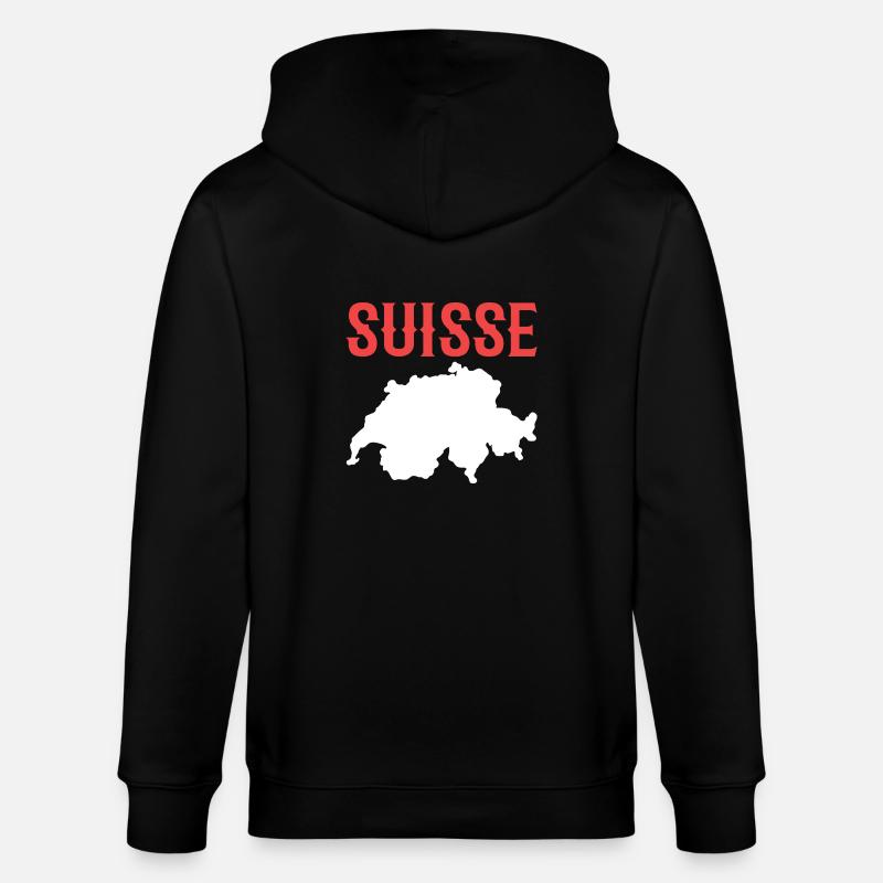 Schweiz Schweizer Schweizerdeutsch - Stanley/Stella Unisex Bio-Kapuzenjacke CULTIVATOR  - Schwarz