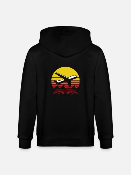 Pilot Airplane - Stanley/Stella CULTIVATOR  Unisex Organic Hooded Jacket - black