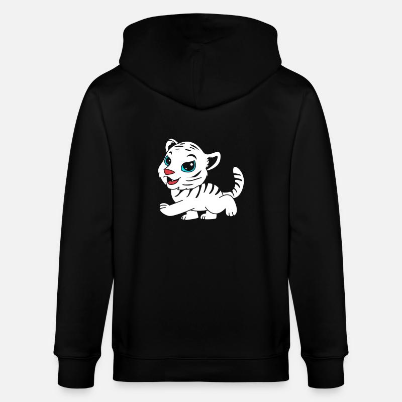 Weißer Tiger - Stanley/Stella Unisex Bio-Kapuzenjacke CULTIVATOR  - Schwarz