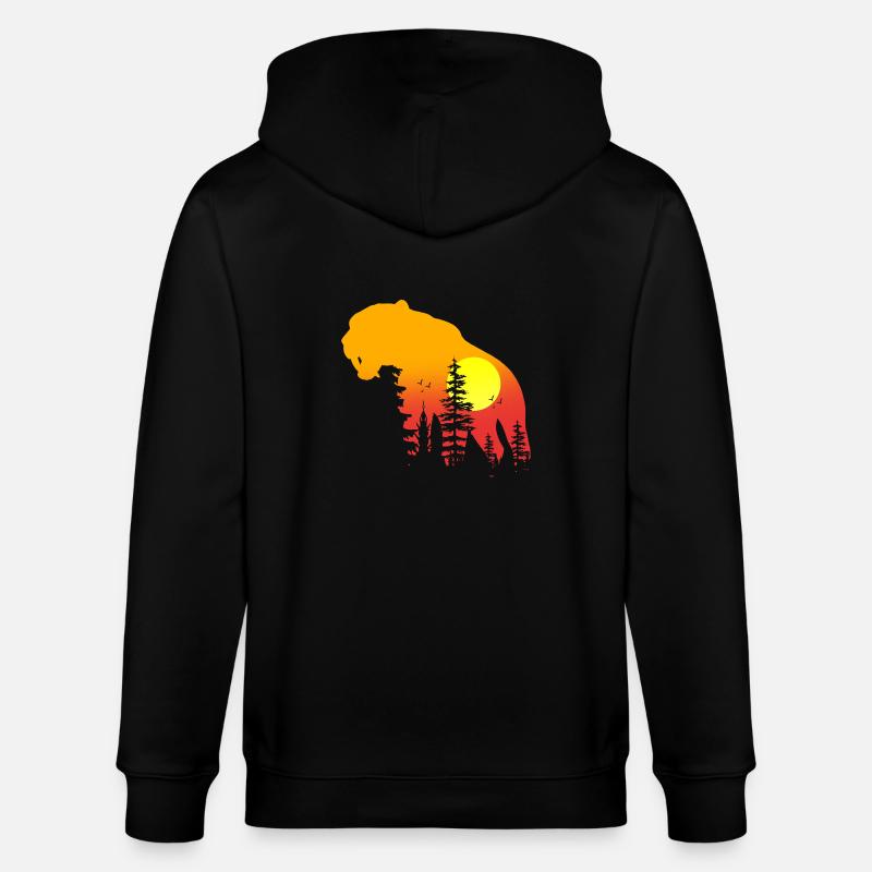 Säbelzahntiger - Stanley/Stella Unisex Bio-Kapuzenjacke CULTIVATOR - Schwarz