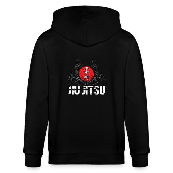 Jiu Jitsu Selbstverteidigung - Stanley/Stella Unisex Bio-Kapuzenjacke CULTIVATOR  - Schwarz - Hinten - Anna (173cm)