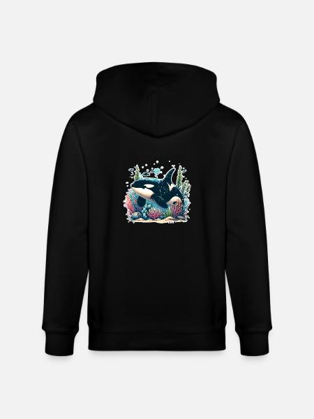 Orque Épaulard - Veste à capuche bio CULTIVATOR Stanley/Stella Unisexe - noir