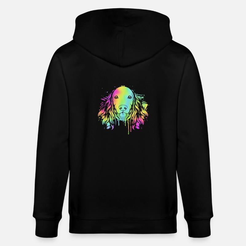 Cocker Spaniel - Stanley/Stella Unisex Bio-Kapuzenjacke CULTIVATOR  - Schwarz