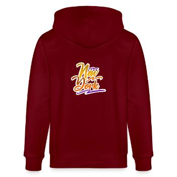 New york - Stanley/Stella Unisex Bio-Kapuzenjacke CULTIVATOR  - Burgunderrot - Hinten - Anna (173cm)