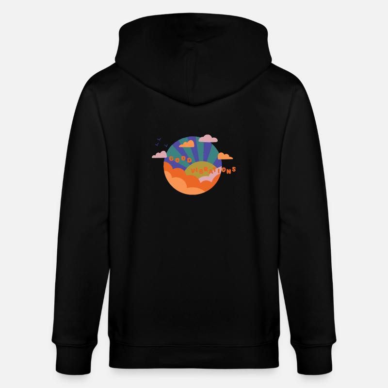 Good Vibrations - Geschenkidee - Gute Laune - Stanley/Stella Unisex Bio-Kapuzenjacke CULTIVATOR  - Schwarz