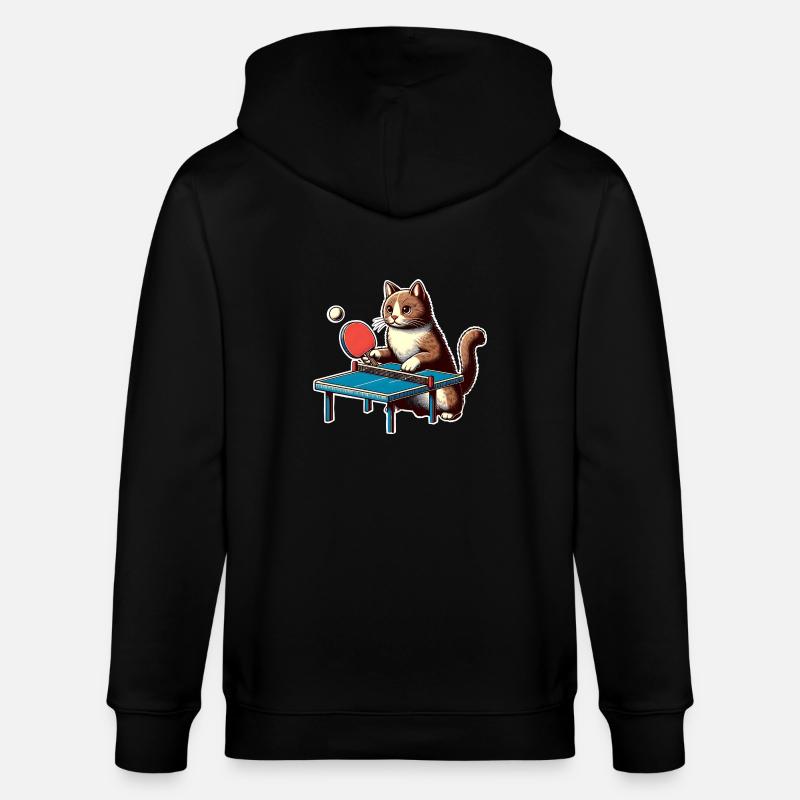 Chat de ping-pong - Veste à capuche bio CULTIVATOR Stanley/Stella Unisexe - noir