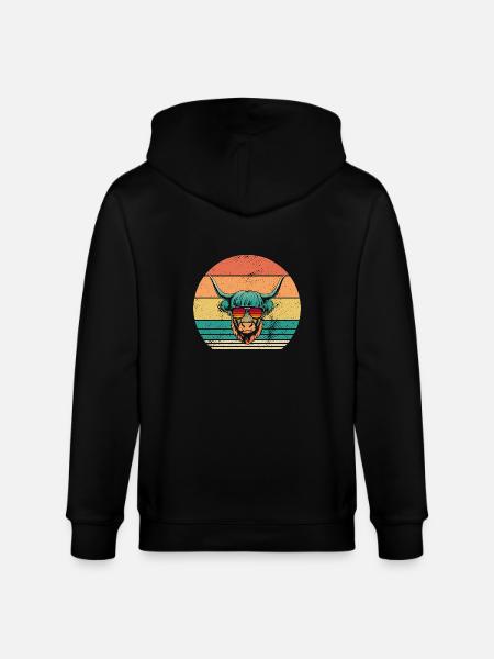 Cow Cattle Highland Cattle - Stanley/Stella CULTIVATOR Unisex Organic Hooded Jacket - black