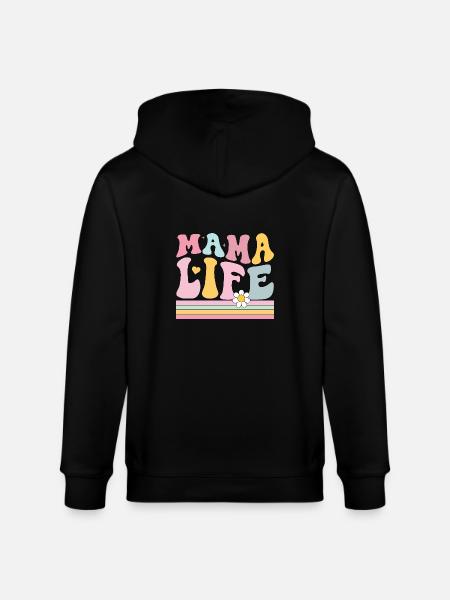 Mama Life - Stanley/Stella CULTIVATOR  Unisex Organic Hooded Jacket - black