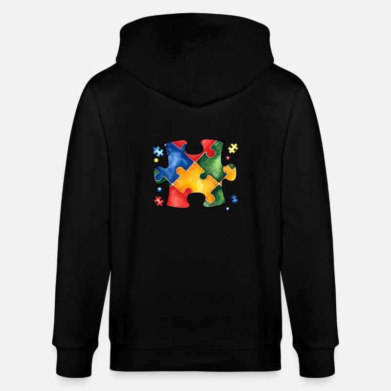 Casse-tête de l’autisme - Veste à capuche bio CULTIVATOR Stanley/Stella Unisexe - noir