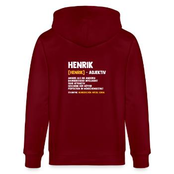 Henrik - Stanley/Stella Unisex Bio-Kapuzenjacke CULTIVATOR  - Burgunderrot - Hinten - Anna (173cm)