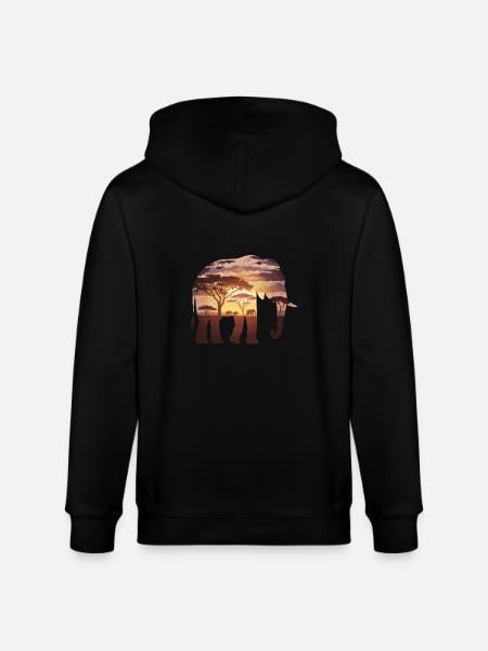 Elefant Afrika Safari - Stanley/Stella Unisex Bio-Kapuzenjacke CULTIVATOR - Schwarz