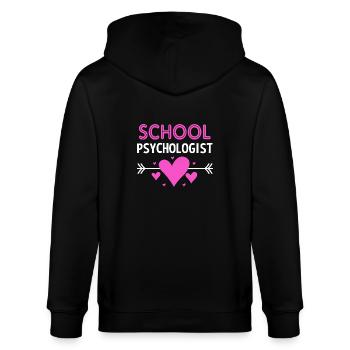 Schulpsychologe Psychologe Psychotherapeut - Stanley/Stella Unisex Bio-Kapuzenjacke CULTIVATOR  - Schwarz - Hinten - Anna (173cm)