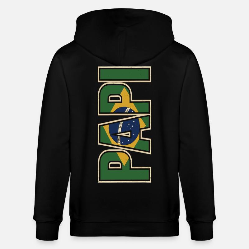 PAPI Brasil – Retro style with flags - Stanley/Stella CULTIVATOR  Unisex Organic Hooded Jacket - black