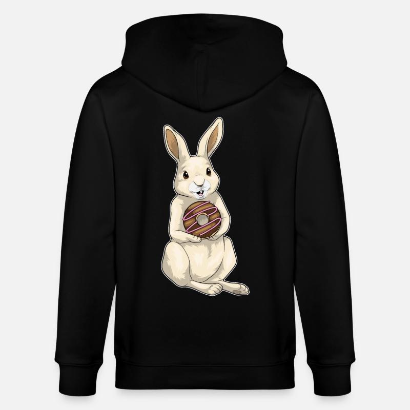 Beignet de lapin - Veste à capuche bio CULTIVATOR Stanley/Stella Unisexe - noir