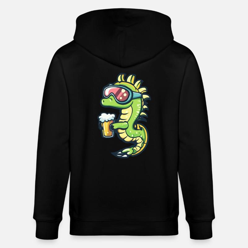 Hippocampe Après-Ski Bière Bande Dessinée - Veste à capuche bio CULTIVATOR Stanley/Stella Unisexe - noir