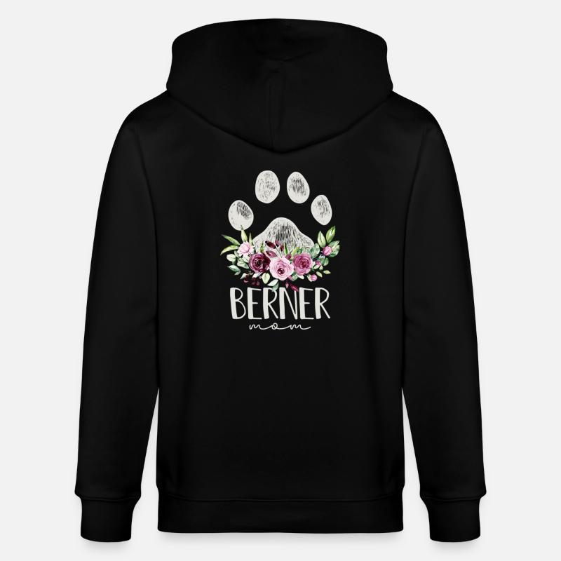 Berner Sennenhundmutter - Stanley/Stella Unisex Bio-Kapuzenjacke CULTIVATOR  - Schwarz