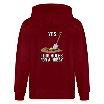 Détecteur de métaux Trous Creuser Hobby Chasseur de trésors - Veste à capuche bio CULTIVATOR Stanley/Stella Unisexe - bordeaux - Dos - Anna (173cm)