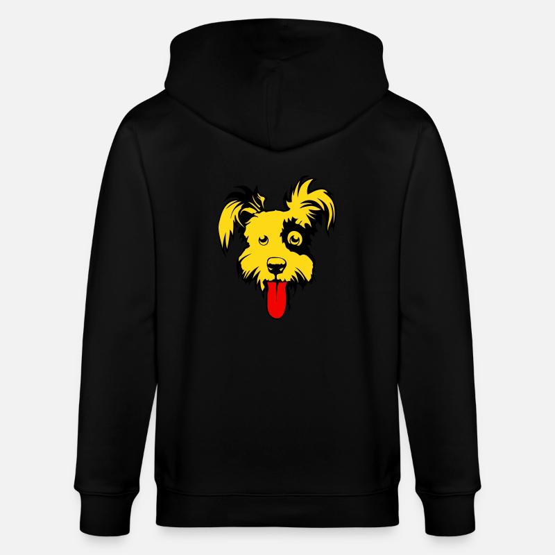 chien caniche dessin 202 - Veste à capuche bio CULTIVATOR Stanley/Stella Unisexe - noir