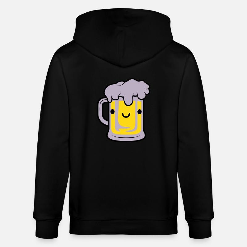 Süßes Bier Gesicht - Stanley/Stella Unisex Bio-Kapuzenjacke CULTIVATOR  - Schwarz