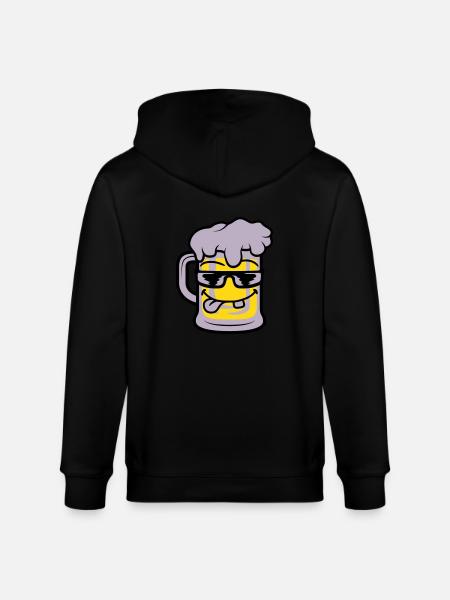 Cool Face Beer Mug - Stanley/Stella CULTIVATOR  Unisex Organic Hooded Jacket - black