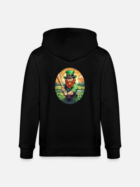 St. Patrick's Day Shamrock Baseball - Stanley/Stella CULTIVATOR Unisex Organic Hooded Jacket - black
