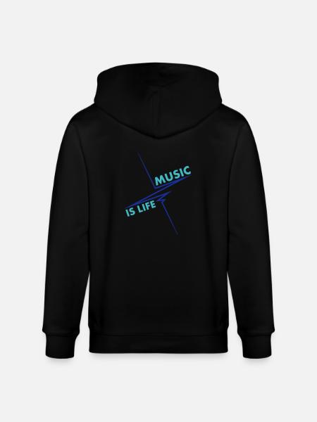 Muziek is Leven Puls Hartslag Muziek Frequentie Songteksten - Stanley/Stella Uniseks bio-ziphoodie CULTIVATOR - zwart