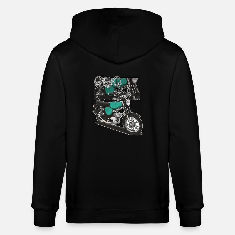 S51 (türkis) // Illustration - Stanley/Stella Unisex Bio-Kapuzenjacke CULTIVATOR - Schwarz