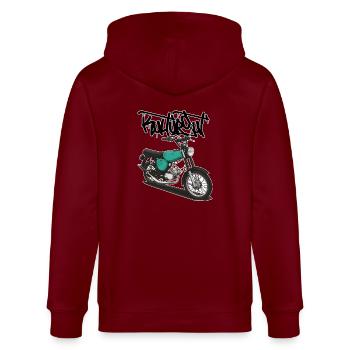 S51 (türkis) // Illustration - Stanley/Stella Unisex Bio-Kapuzenjacke CULTIVATOR  - Burgunderrot - Hinten - Anna (173cm)