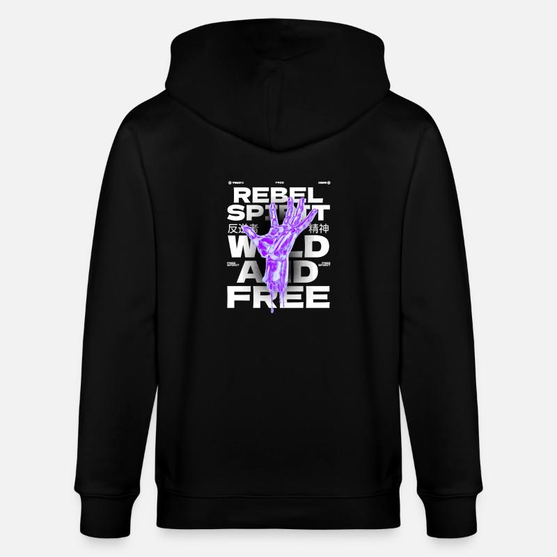rebelle - Sauvage et libre - Veste à capuche bio CULTIVATOR Stanley/Stella Unisexe - noir
