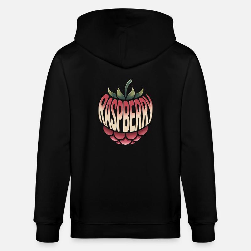 Raspberry - Cool Fruit Logo - Stanley/Stella Unisex Bio-Kapuzenjacke CULTIVATOR  - Schwarz