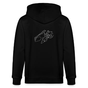 Wellenreiten - Stanley/Stella Unisex Bio-Kapuzenjacke CULTIVATOR  - Schwarz - Hinten - Anna (173cm)