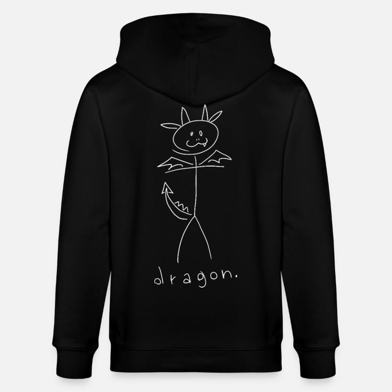 Dragon. (lignes blanches) (par Leni Riosa) - Veste à capuche bio CULTIVATOR Stanley/Stella Unisexe - noir