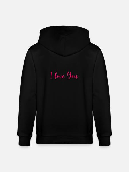 Jag älskar dig. ALLA HJÄRTANS DAG. Jag älskar dig. Jag älskar dig. - Ekologisk luvjacka CULTIVATOR unisex från Stanley/Stella - svart
