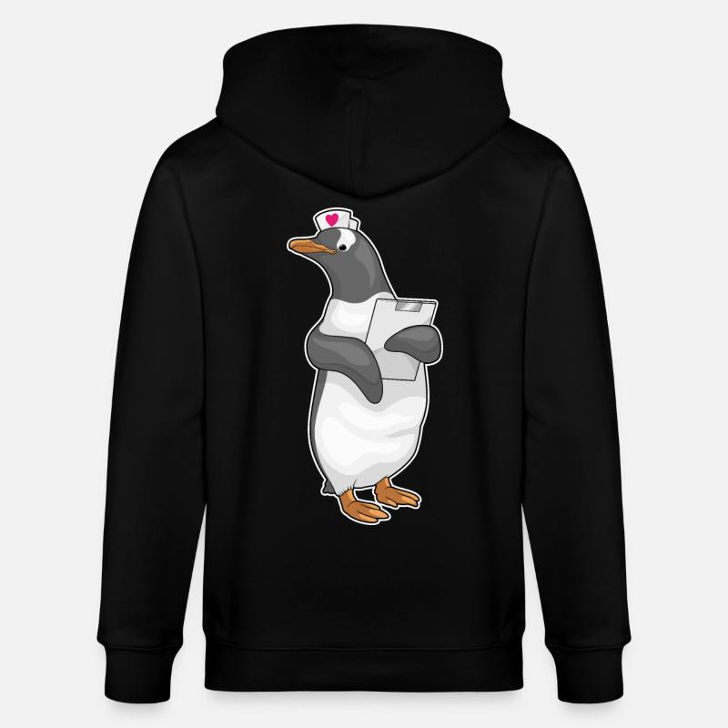Pinguin Krankenschwester Stethoskope - Stanley/Stella Unisex Bio-Kapuzenjacke CULTIVATOR - Schwarz