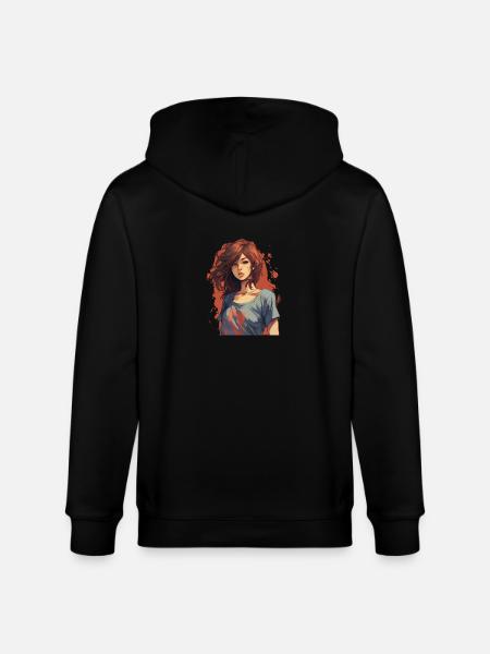 Anime Girl - Stanley/Stella CULTIVATOR  Unisex Organic Hooded Jacket - black