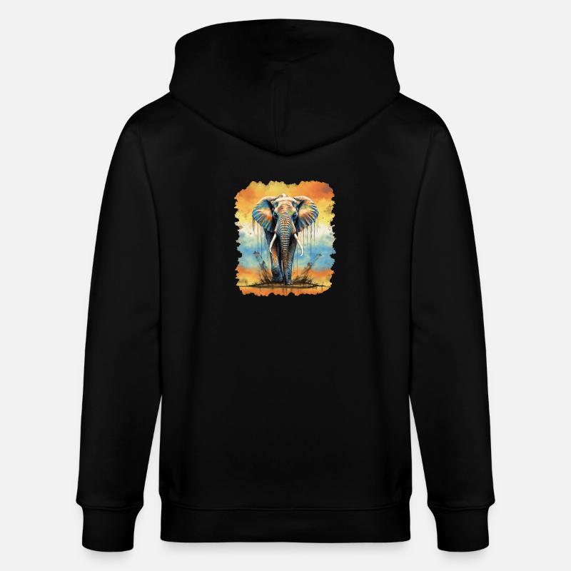 Éléphant - Veste à capuche bio CULTIVATOR Stanley/Stella Unisexe - noir