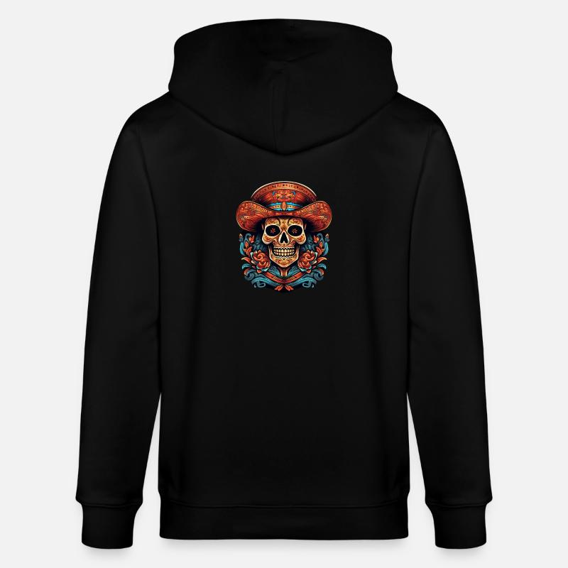 Cinco de Mayo Skull - Stanley/Stella Unisex Bio-Kapuzenjacke CULTIVATOR  - Schwarz