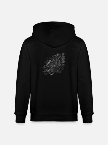 Floral Harmony Blumenmuster - Stanley/Stella Unisex Bio-Kapuzenjacke CULTIVATOR  - Schwarz