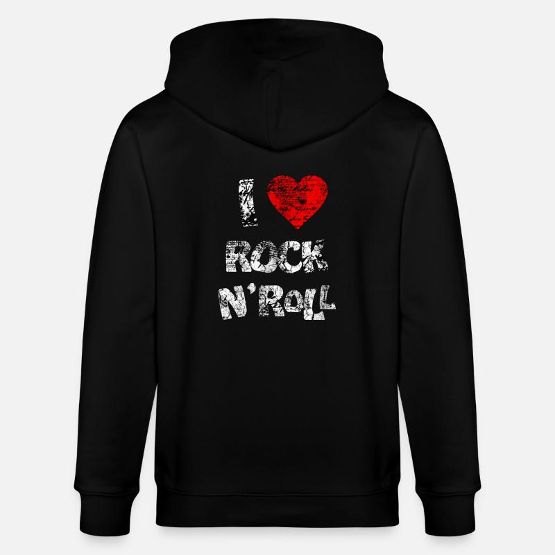 I LOVE ROCK N'ROLL - Veste à capuche bio CULTIVATOR Stanley/Stella Unisexe - noir