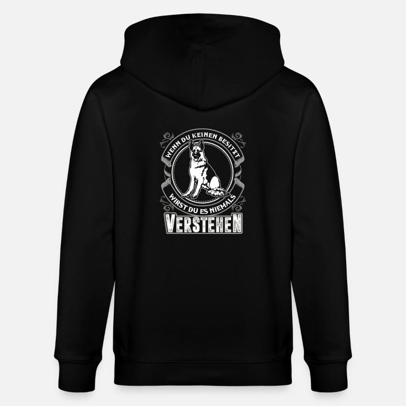 Deutscher Schäferhund - Stanley/Stella Unisex Bio-Kapuzenjacke CULTIVATOR  - Schwarz