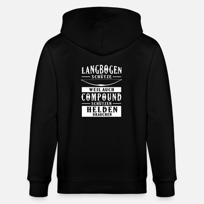 Langbogen Helden Bogenschiessen Traditionell - Stanley/Stella Unisex Bio-Kapuzenjacke CULTIVATOR - Schwarz